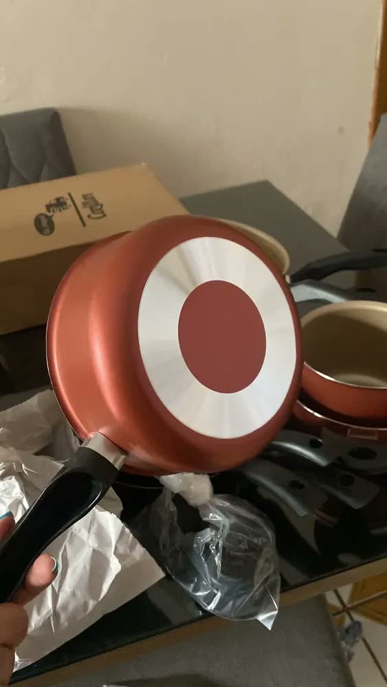 foto de cliente de Jogo De Panelas Teflon Antiaderente 8 Peças Cereja