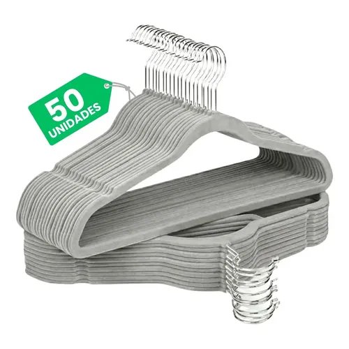Kit Cabides Veludo De Roupa Antideslizante Slim Adulto 50 Un