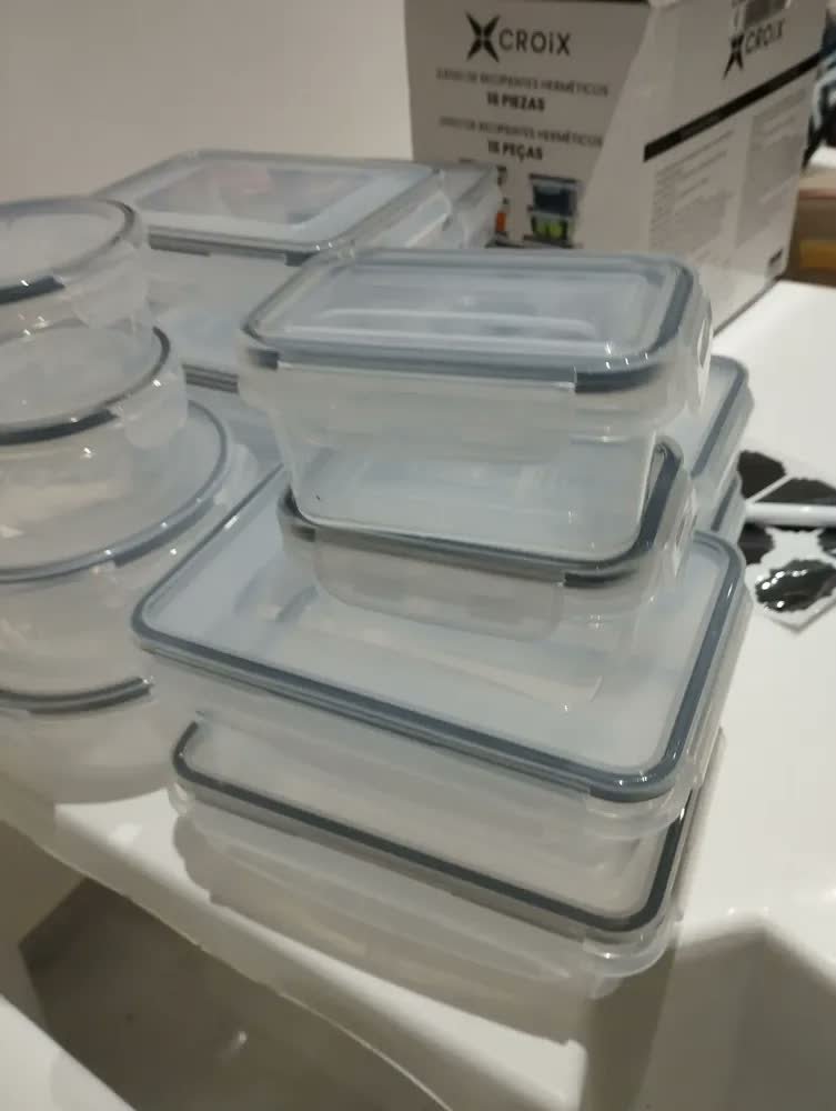 foto de comprador de Conjunto 16 Potes Herméticos Croix Empilhavel Tampa E Trava Cor Transparente