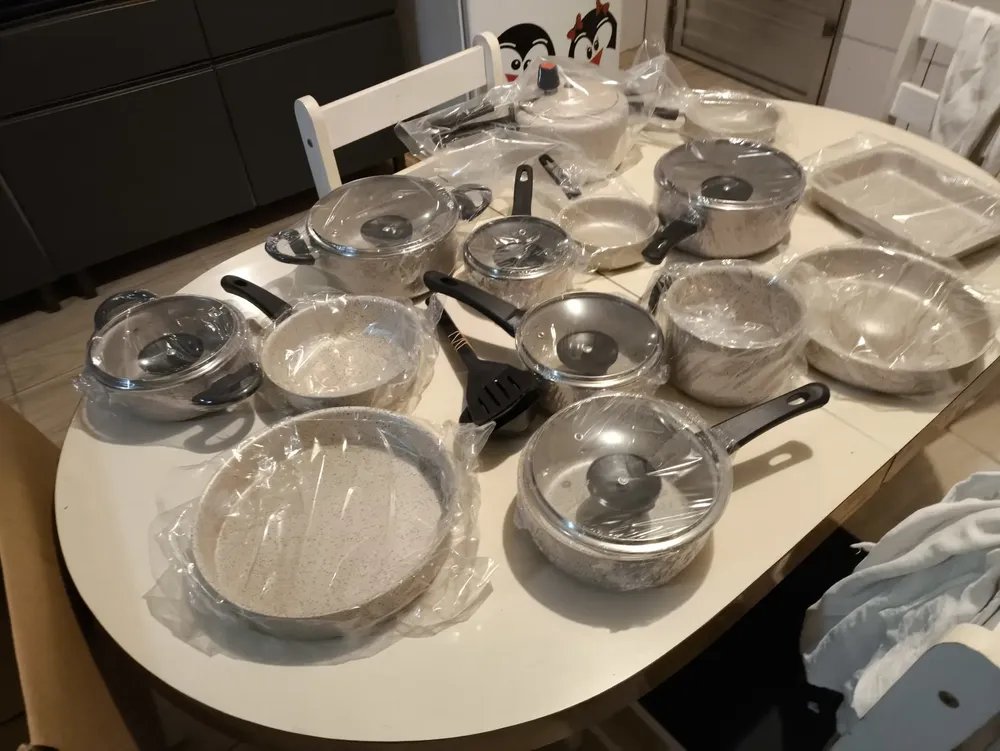 foto de comprador de Conjunto Panelas 17 Peças Antiaderente Brinde Panela Pressão