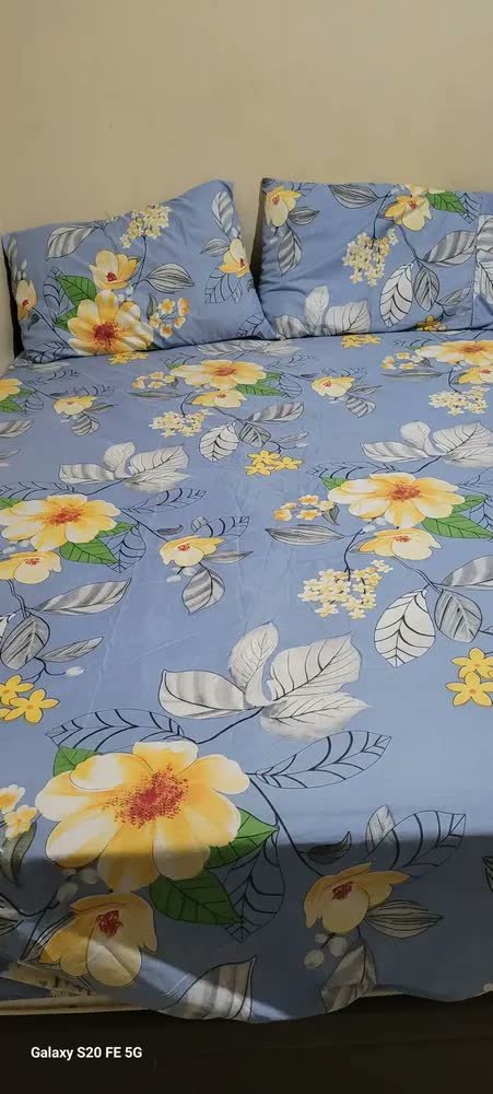 foto de cliente de Jogo De Lençol Queen Micropercal 400 Fios Sofisticado 3pç Cor Azul-marinho Desenho do tecido Liso