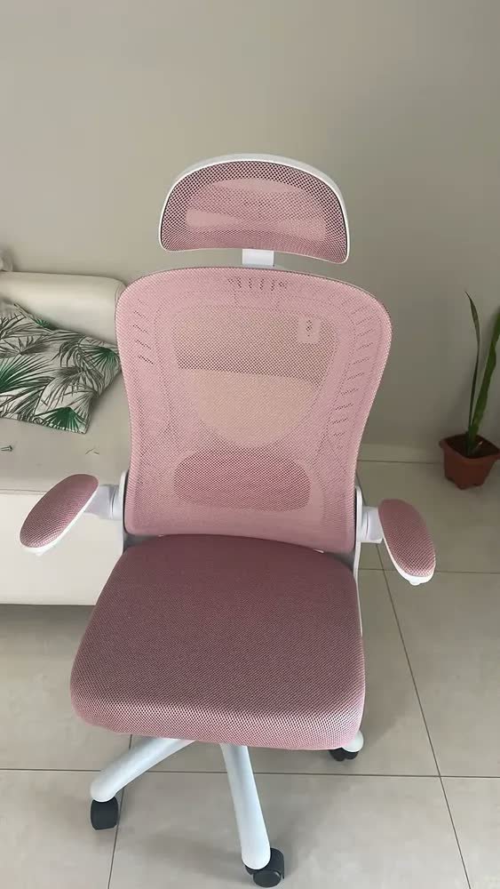 foto de comprador de Cadeira Escritório Ergonômica Com Apoio Lombar, Cadeira Escritorio Preto Giratória Tela Mesh Suporta um peso de 150 kg