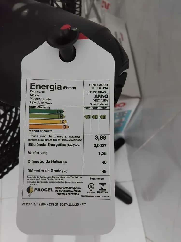 foto de comprador de Ventilador Arno Coluna Essential 40cm 6 Pás 220v Ve2c