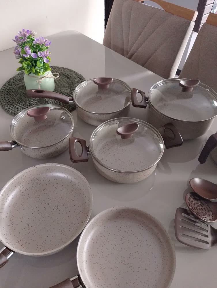 foto de cliente de Conjunto de panelas antiaderente 10 peças Coffee cappuccino Imperial