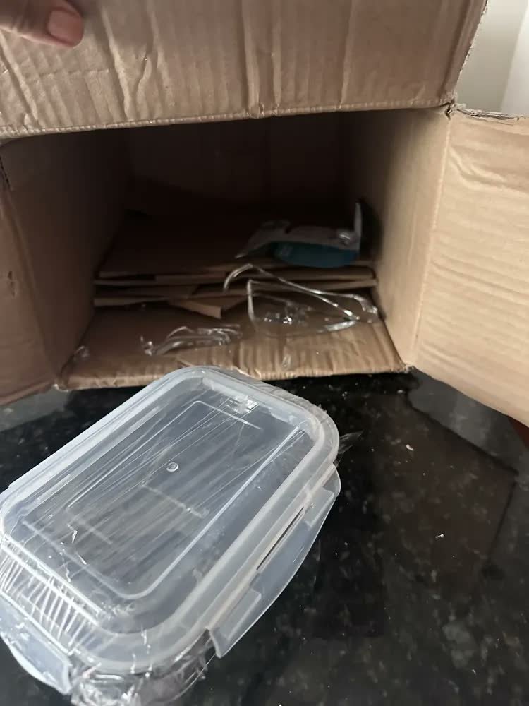foto de cliente de Kit 10 Potes Vidro Hermético Aristus 640ml Marmita Anti Vazamento Forno Micro-ondas Freezer Tampa 4 Travas - Cinza